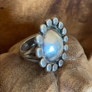 Vintage Sterling Silver Flower Ring